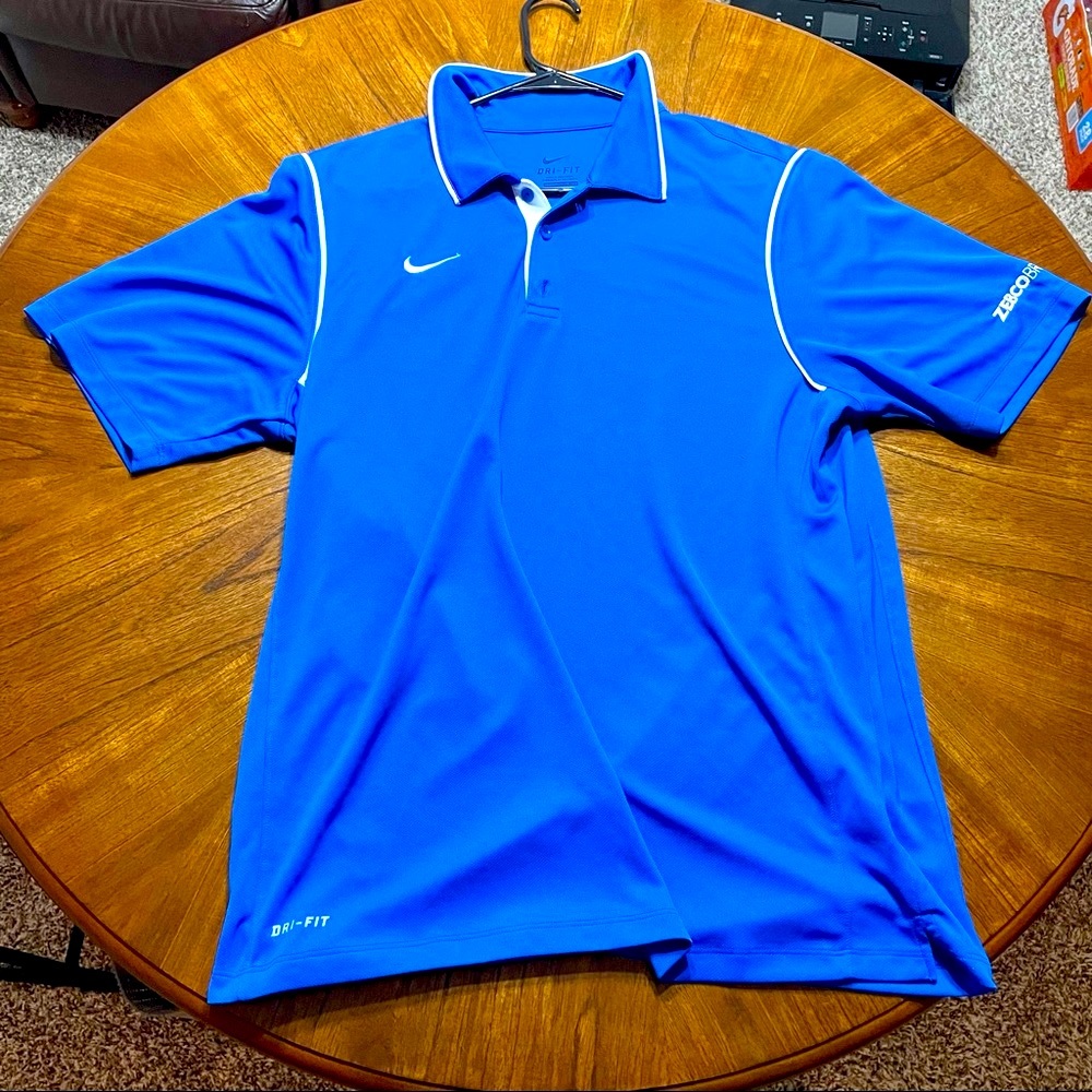 NIKE DRI-FIT ZEBCO FISHING CO MENS LARGE POLO